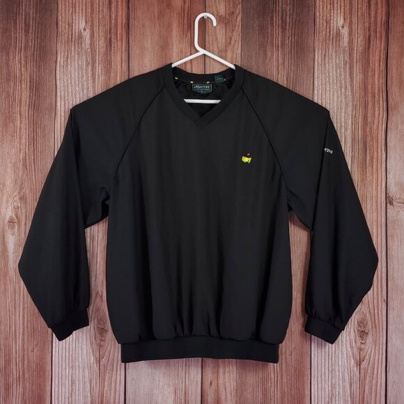 *FLAWS* Masters Collection Mens XL Black V-Neck Golf Pullover Windbreaker Jacket - Picture 1 of 15
